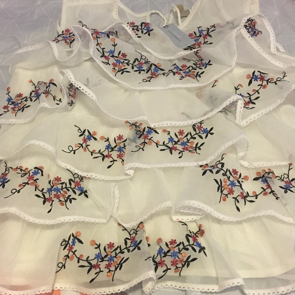 Anthropologie Sleeveless Floral Top